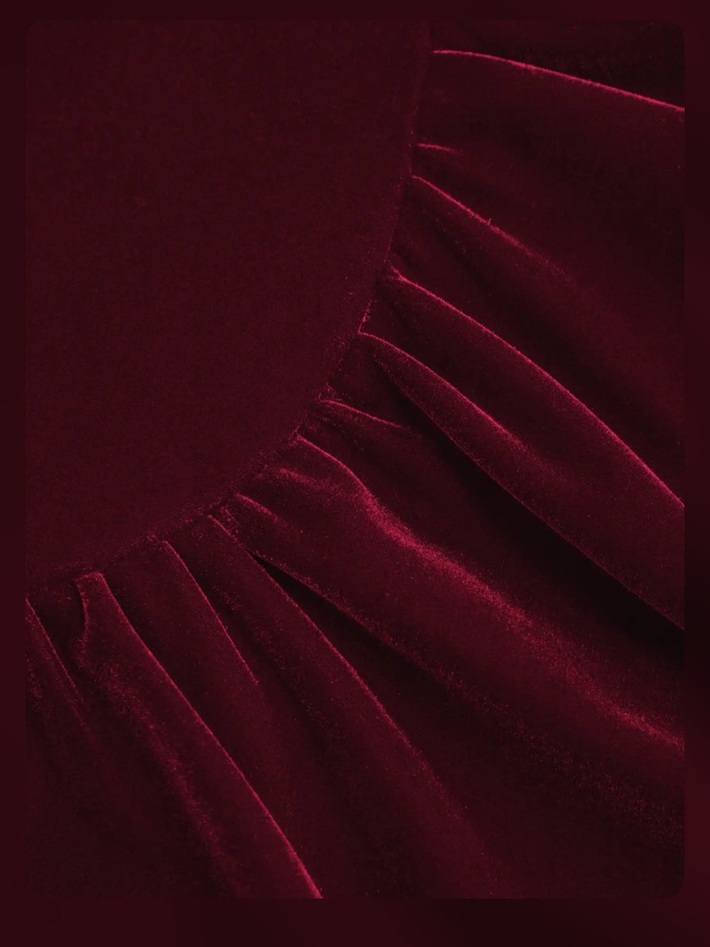 VELVET BOAT NECK RUFFLE TIE BACK TWO TONE PATCHED BACKLESS MINI BABYDOLL DRESS M - Picture 5 of 8